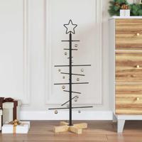 Metalen kerstboom met standaard Zwart 90 cm Poedergecoat staal - thumbnail