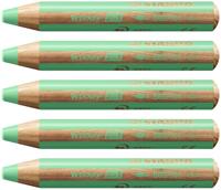 Kleurpotloden STABILO 880 woody 3 in 1 multitalent pastel groen | 5 stuks - thumbnail
