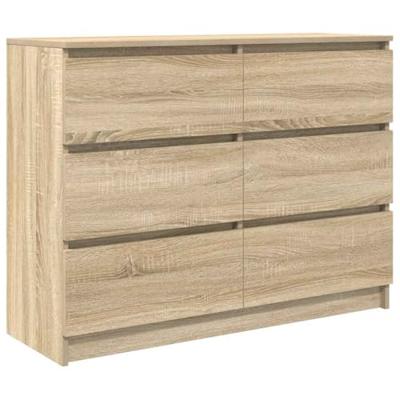 Dressoir 100x35x76 cm bewerkt hout sonoma eikenkleurig