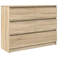 Dressoir 100x35x76 cm bewerkt hout sonoma eikenkleurig - thumbnail