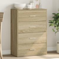 Dressoir 60x31x84 cm bewerkt hout sonoma eikenkleurig - thumbnail