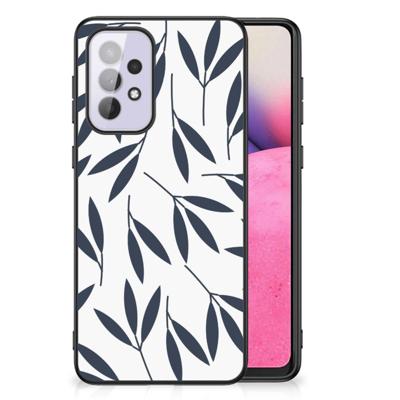 Samsung Galaxy A33 5G Bloemen Hoesje Leaves Blue
