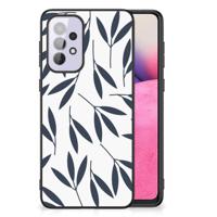 Samsung Galaxy A33 5G Bloemen Hoesje Leaves Blue - thumbnail