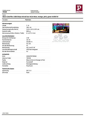 Paulmann 70558 LED-strip Met connector (male) 5 V 4 m 1 set(s)