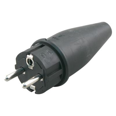 ABL Stekker | RA | Volrubber | 10/16A | Zwart - 00.110.15