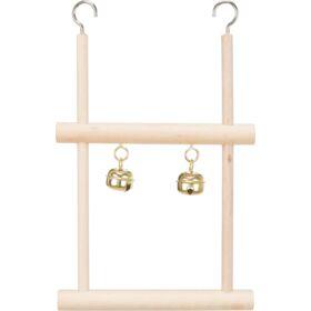 TRIXIE TRAPEZESCHOMMEL DUBBEL MET BEL HOUT 12X20 CM 4 ST
