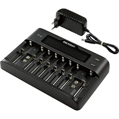 VOLTCRAFT CC-8 Batterijlader Li-ion, LiFePO, NiMH, NiCd A, AA (penlite), AAA (potlood), AAAA (mini), 9 V (blok), C (baby), Sub-C, 10340, 14500, 16340, 17500,