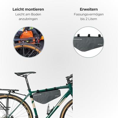 Basil De navigator storm frametas - waterdichte fietstas - unisex - zwart - thumbnail