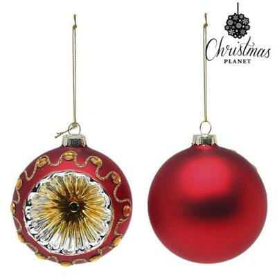 Kerstballen 8 cm (2 uds) Kristal Rood