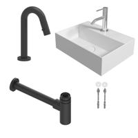 Salenzi Fonteinset Spy 40x30 cm Mat Wit (Keuze uit 8 kranen in 4 kleuren) - thumbnail