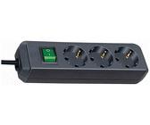 Brennenstuhl 1152300400 Stekkerdoos Zwart Randaarde stekker 1 stuk(s) - thumbnail