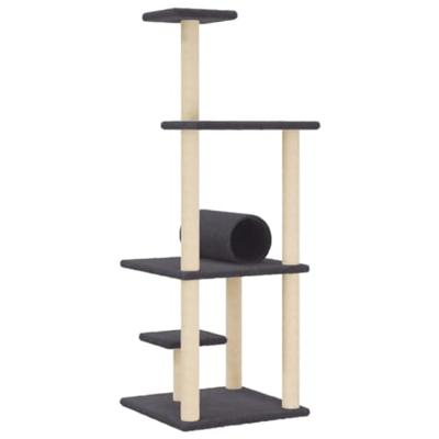 Kattenmeubel met sisal krabpalen 136 cm donkergrijs - thumbnail