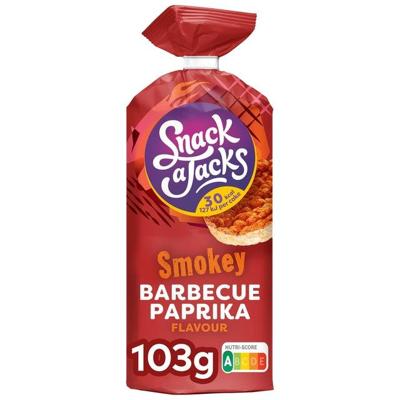 Rijstwafel snack-a-jacks bbq paprika | 8 stuks