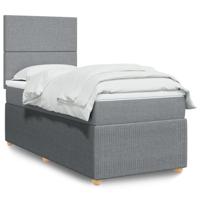 Boxspring met matras stof lichtgrijs 120x200 cm - thumbnail