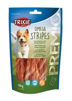 TRIXIE Premio Omega Stripes | Pakket van 4 | 4 x 100 g | Aanvullend diervoeder voor honden met hoog vleesgehalte van kip | Rijk aan essentiële Omega-3- en Omega-6-vetzuren - thumbnail