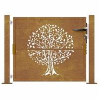 VidaXL Poort 105x105 cm boomontwerp cortenstaal - thumbnail