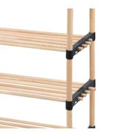 H&S Collection Schoenenrek - 4-laags - hout - 76 x 28 x 59 cm - thumbnail