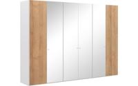 Goossens Kledingkast Easy Storage Ddk, Kledingkast 304 cm breed, 220 cm hoog, 2x draaideur en 4x spiegel draaideur midden - thumbnail