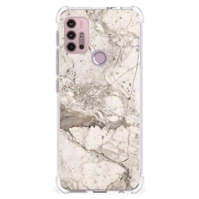 Motorola Moto G30 | G20 | G10 Anti-Shock Hoesje Marmer Beige