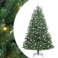 VidaXL Kunstmatige inklapbare kerstboom groen 240 cm pvc en metaal - thumbnail