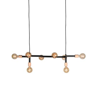 LABEL51 Hanglamp 'Loco', Metaal, 8 lamps, kleur Zwart