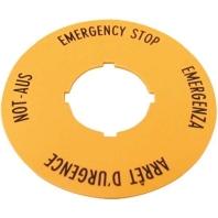 Eaton M22-XAK11 121085 Markeringsplaatje (Ø x h) 90 mm x 90 mm NOT-HALT (de, en, fr, it) Geel 1 stuk(s) - thumbnail