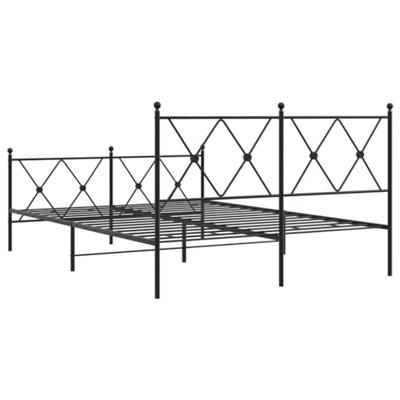 Bedframe met hoofd- en voeteneinde metaal zwart 140x190 cm