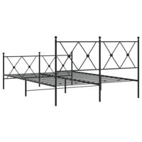 Bedframe met hoofd- en voeteneinde metaal zwart 140x200 cm - thumbnail