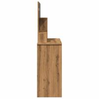 Kaptafel met spiegel 86,5x35x136 cm artisanaal eikenkleur - thumbnail