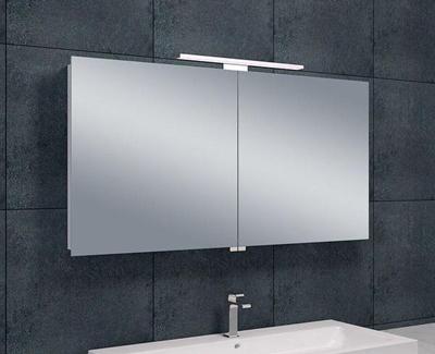 Spiegelkast Wiesbaden met Led Verlichting 120x60x14 Aluminium