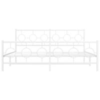 Bedframe met hoofd- en voeteneinde metaal wit 180x200 cm - thumbnail