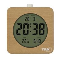 TFA Dostmann 60.2049.05 Wekker Kwarts Bruin, Beuken Alarmtijden 1 Groot display - thumbnail
