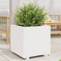 VidaXL Plantenbak 60x60x49,5 cm massief grenenhout wit - thumbnail