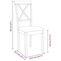 Eetkamerstoelen met kussens 2 st massief hout rubber wit - thumbnail