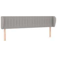 Hoofdbord met randen 183x23x78/88 cm stof lichtgrijs - thumbnail