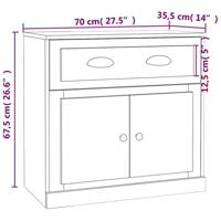 Dressoir 70x35,5x67,5 cm bewerkt hout betongrijs - thumbnail