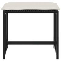 Tuinkrukken met kussens 4 st poly rattan zwart - thumbnail