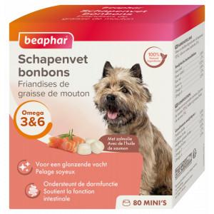 Beaphar Schapenvet Mini bonbons met zalm voor de hond 2 verpakkingen Beaphar Schapenvet Mini bonbons met zalm voor de hond 2 verpakkingen