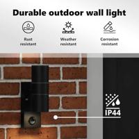 VidaXL Buiten wandlamp zwart 7 x 10 x 22 cm rvs en glas - thumbnail