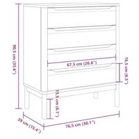Ladekast FLORO massief grenenhout wit - thumbnail