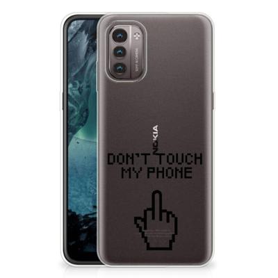 Nokia G21 | G11 Silicone-hoesje Finger Don't Touch My Phone Nokia G21 | G11 Silicone-hoesje Finger Don't Touch My Phone