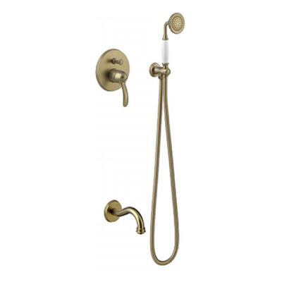 Badmengkraan Tres Clasic Inbouw Set Incl. Handdouche Verouderd Messing Mat Tres Badmengkraan Tres Clasic Inbouw Set Incl. Handdouche Verouderd Messing Mat Tres