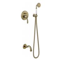 Badmengkraan Tres Clasic Inbouw Set Incl. Handdouche Verouderd Messing Mat Tres - thumbnail