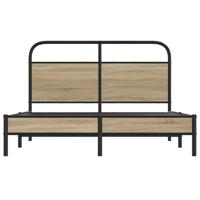 Bedframe zonder matras bewerkt hout gerookt eiken 120x200 cm - thumbnail