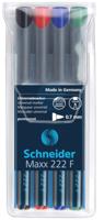 Schneider permanent marker Maxx 222, etui van 4 stuks in geassorteerde kleuren - thumbnail