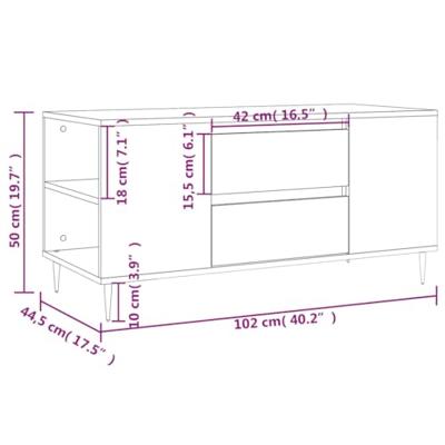 Salontafel 102x44,5x50 cm bewerkt hout zwart