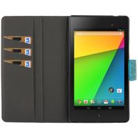 krokodil structuur Flip lederen hoesje met houder & opbergruimte voor pinpassen opberg vakjes voor Google Nexus 7 (2013 versie), LET OP! LICHTGROE - thumbnail