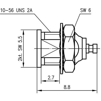 Telegärtner 100024996 100024996 MCX-connector Bus, inbouw verticaal 50 Ω 1 stuk(s) Telegärtner 100024996 100024996 MCX-connector Bus, inbouw verticaal 50 Ω 1 stuk(s)