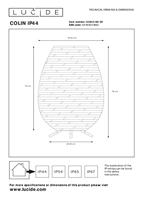 Lucide COLIN IP44 - Oplaadbare Vloerlamp Binnen/Buiten - Accu/Batterij - LED 3 StepDim - 1x3W 3000K - IP44 - Zwart - thumbnail