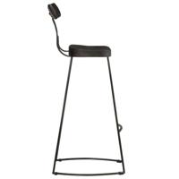 Barkrukken 2 st 49x43x103 cm massief mangohout zwart - thumbnail